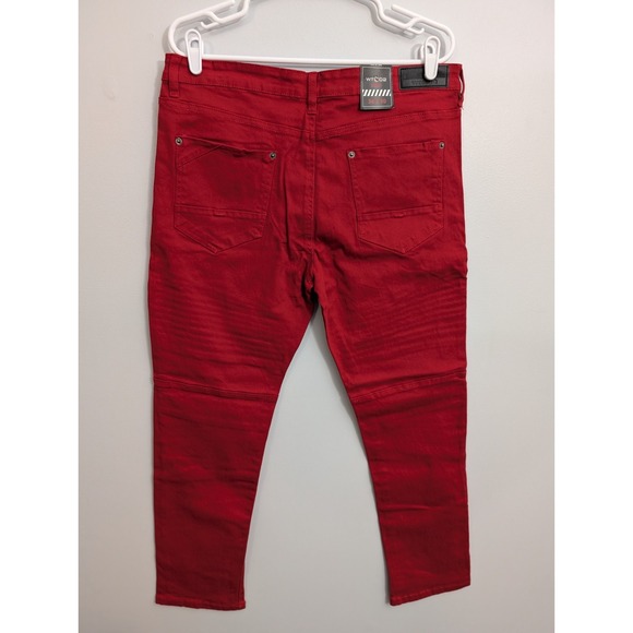 A6 WTO2 Skinny Fit Jeans Medium Red Men's 36x30 - NEW WITH TAGS - Picture 3 of 4
